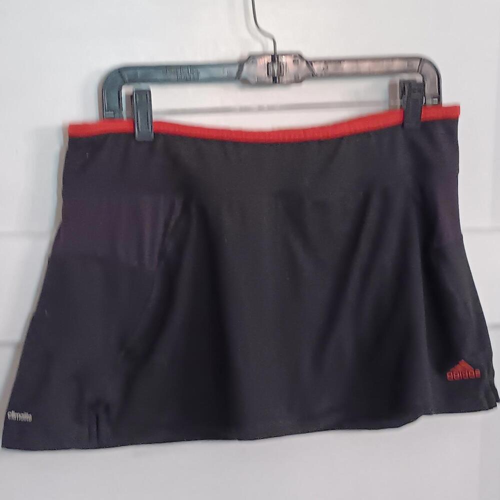 Adidas Climalite Womens Black Tennis Skort Activewear Coral Trim L